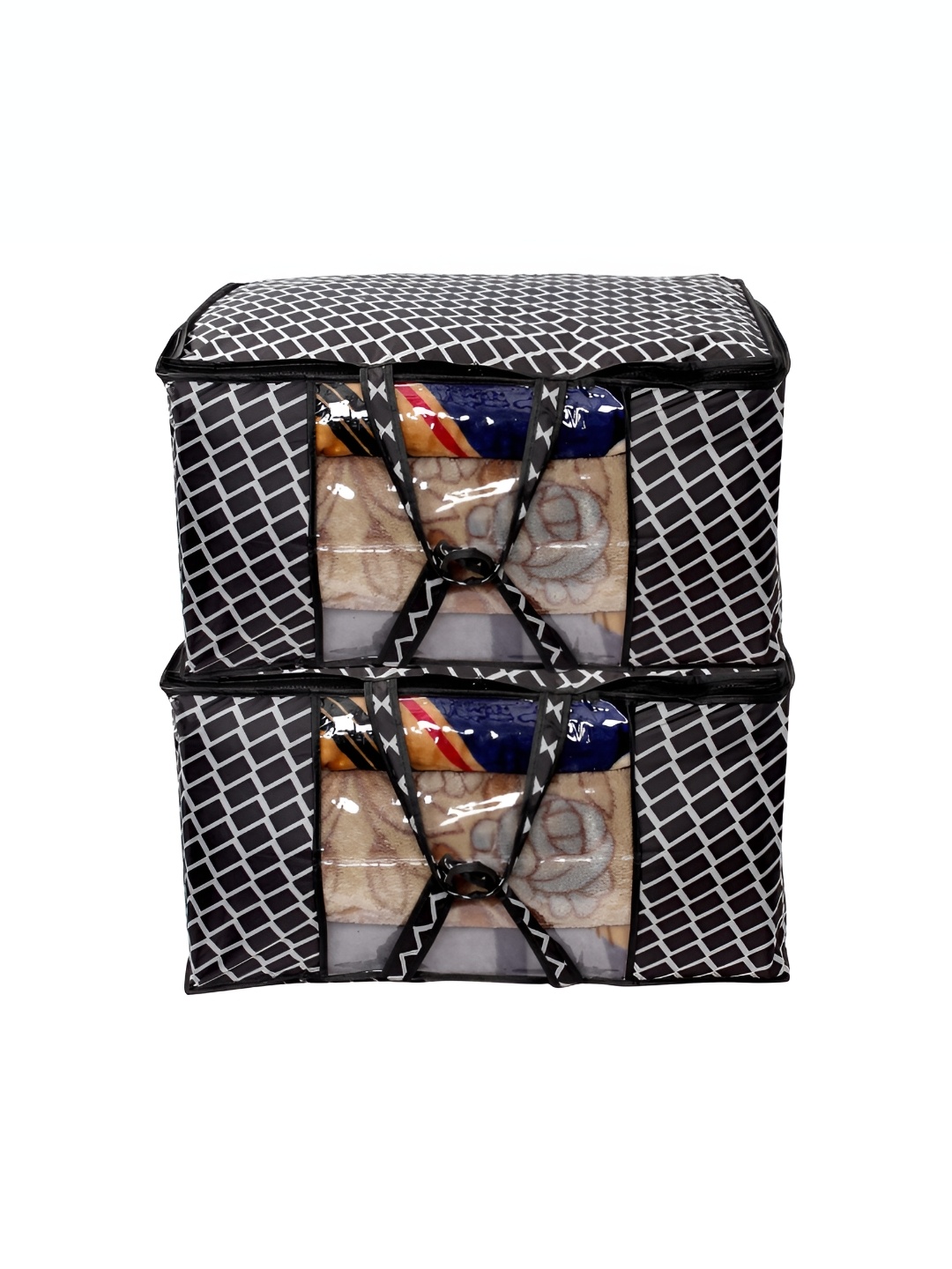 

Stylista Grey & White 2Pcs Checked Water Resistant Multi-Utility Organisers