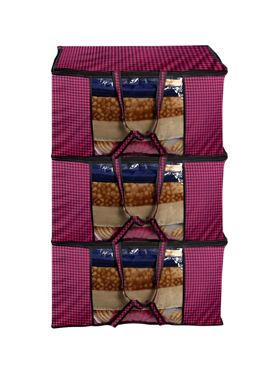 

Stylista Magenta & Black 3Pcs Printed Water Resistant Multi-Utility Organisers