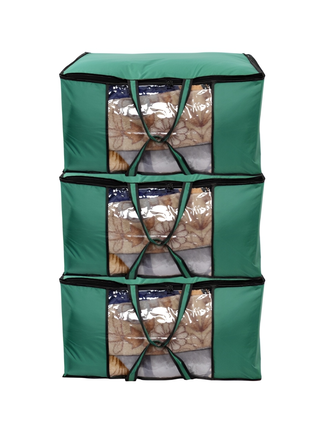 

Stylista Green & Black 3 Pieces Water Resistant Blanket Storage Organisers