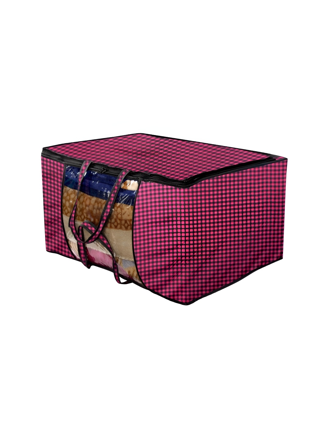 

Stylista Magenta Checked Water Resistant Sweater Bag