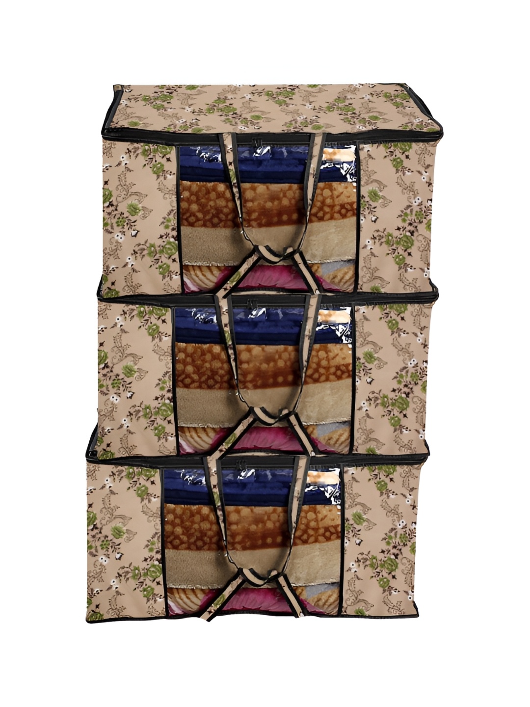 

Stylista Beige & Green 3 Pieces Floral Water Resistant Sweater Bags