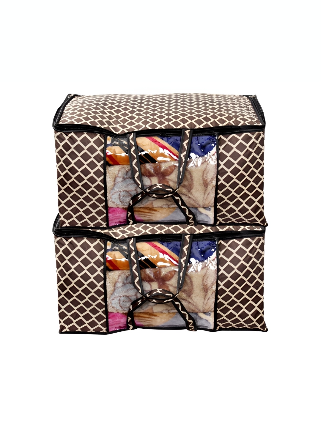 

Stylista Brown & Black 2 Pieces Checked Water Resistant Sweater Bags