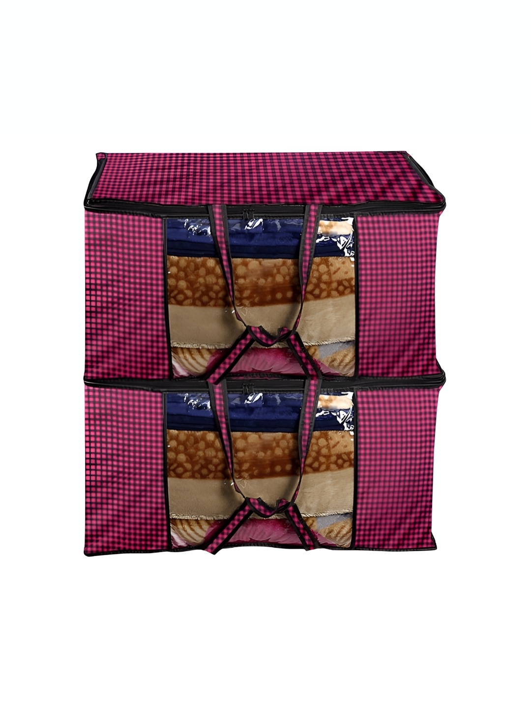 

Stylista Magenta & Black 2Pcs Printed Water Resistant Multi-Utility Organisers