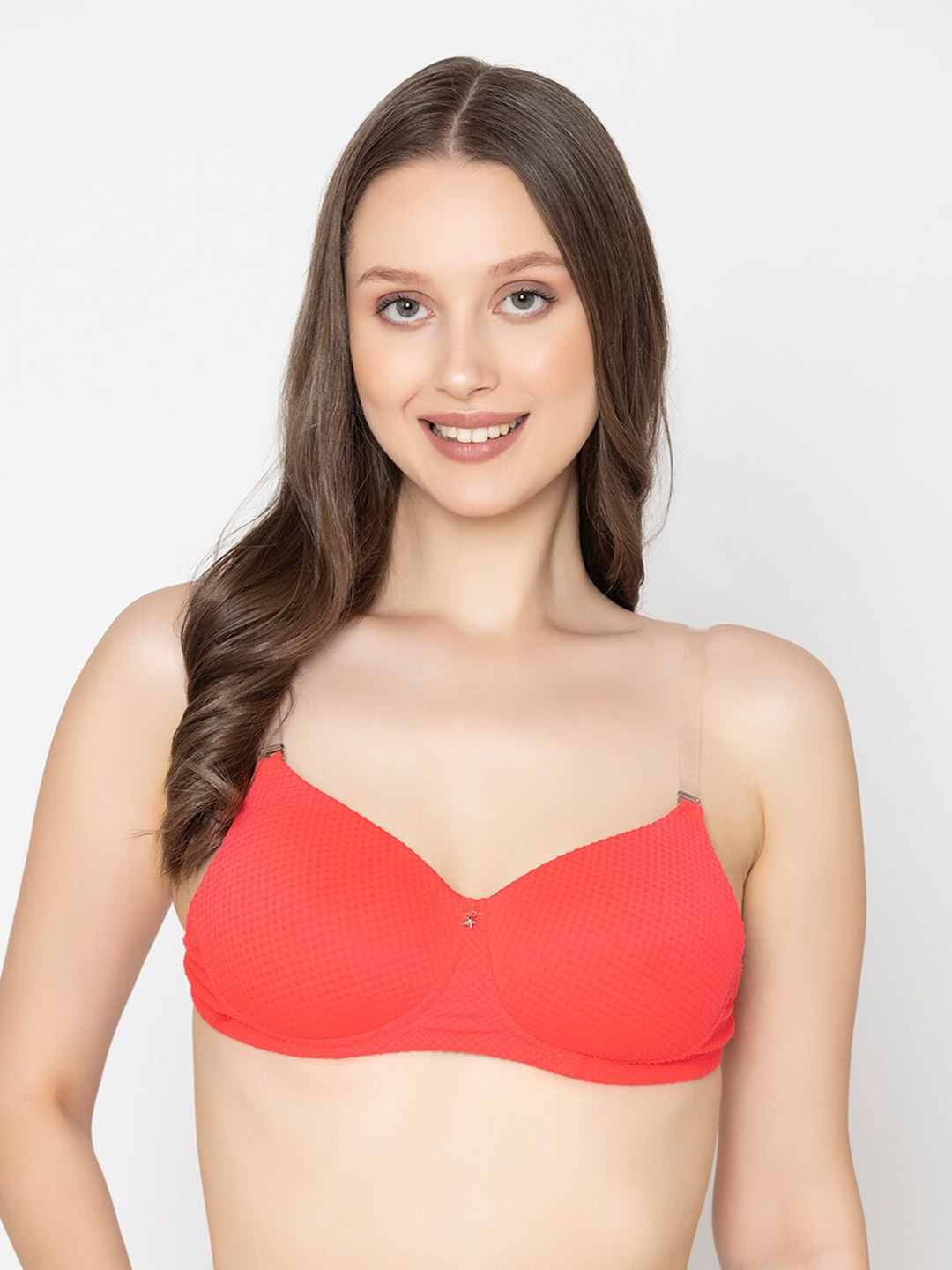 

B'ZAR Full Coverage Lightly Padded Backless Bubble Bra With All Day Comfort, Coral