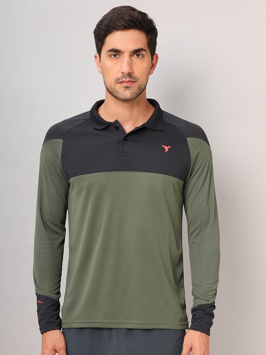 

Technosport Polo Collar Antimicrobial Slim Fit Active T-shirt, Green