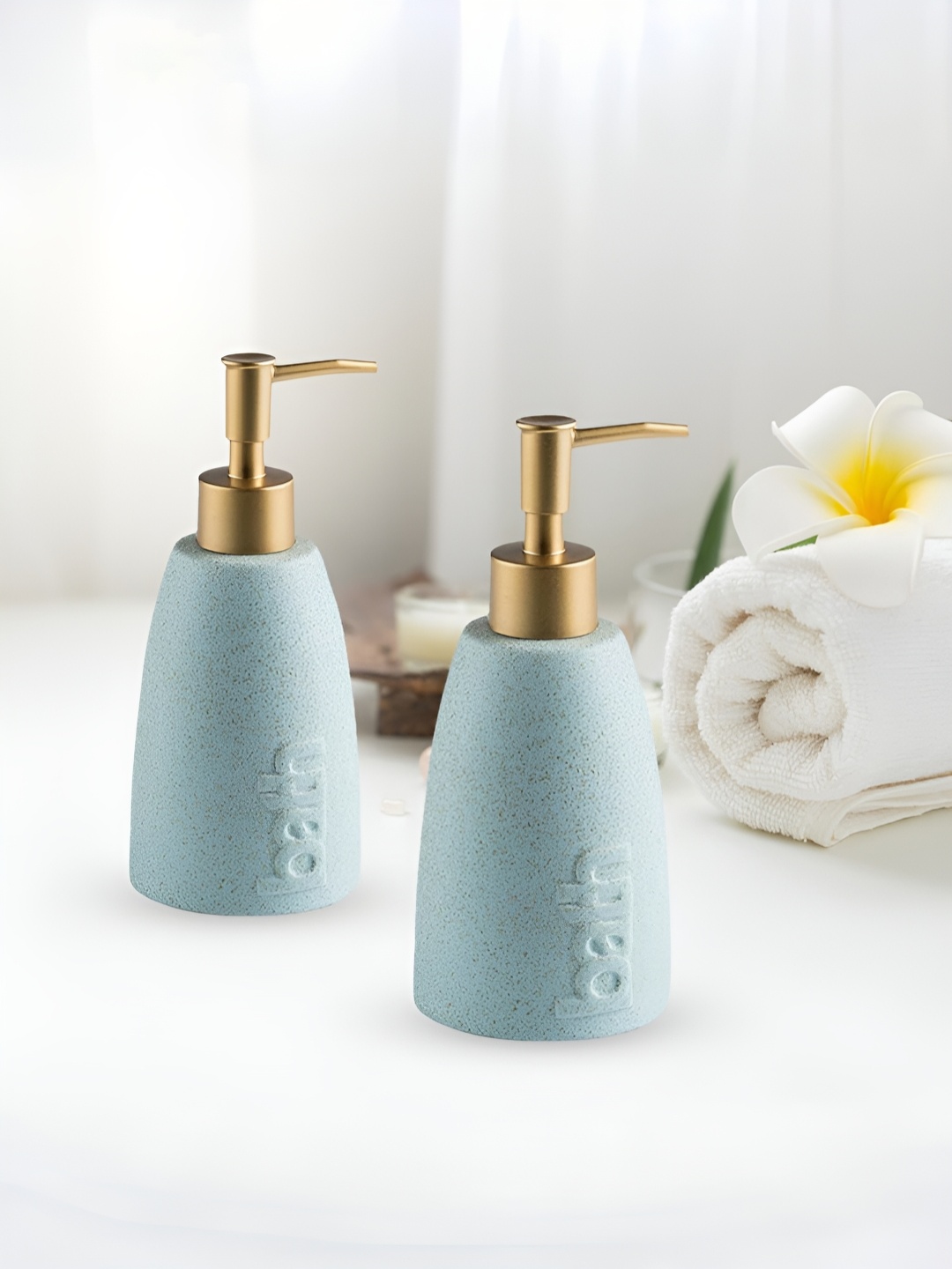 

The Better Home Blue 2 Pieces Ceramic Soap Dispenser 320ml