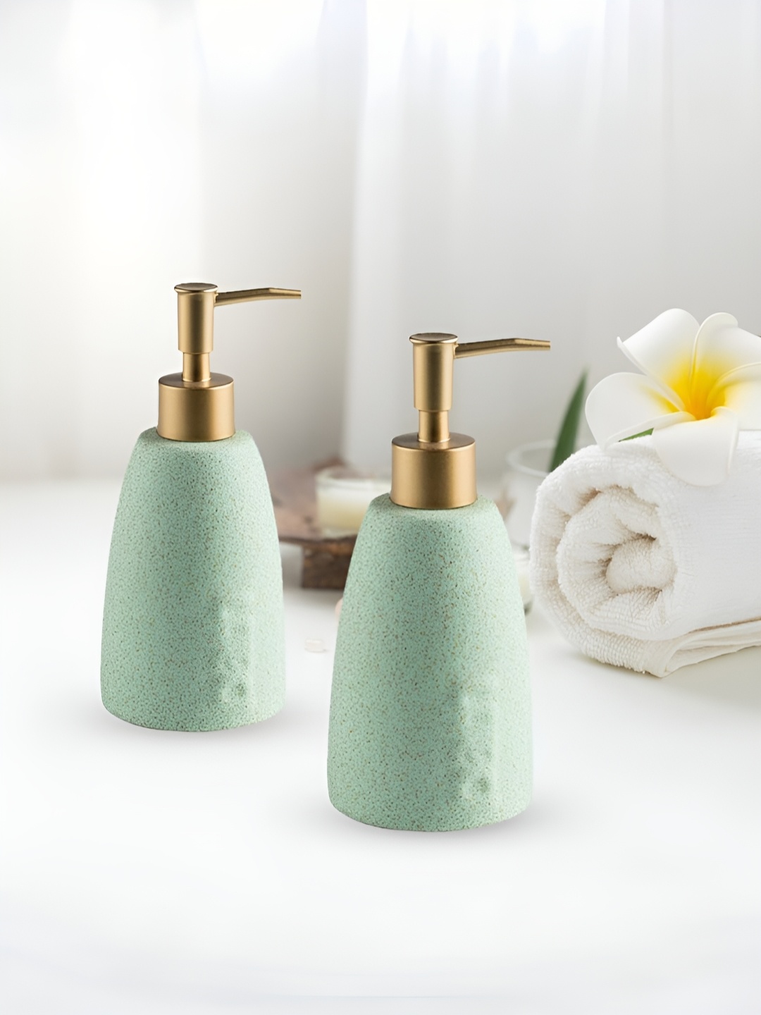 

The Better Home Green 2 Pieces Ceramic Soap Dispenser 320ml