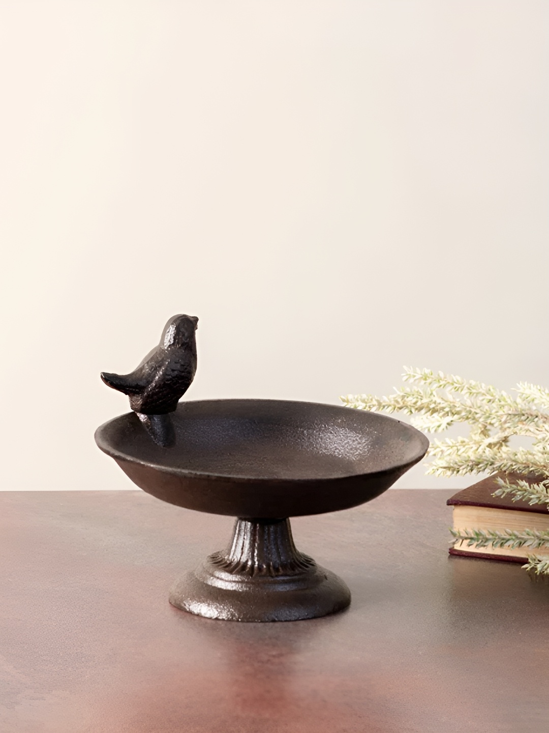 

THEDECORKART Black Bird Feeder Round Shape Table Top Metal Garden Accessories