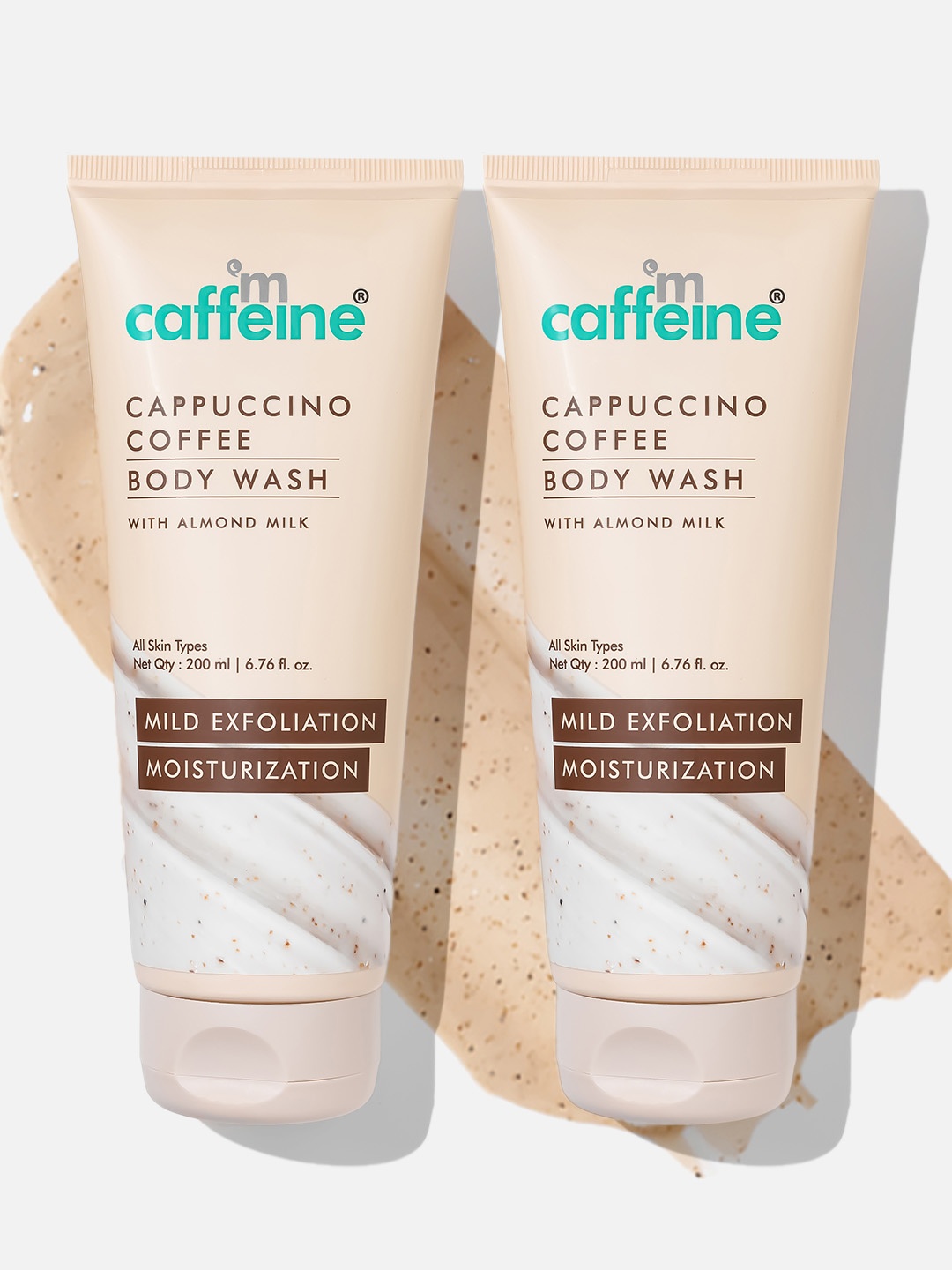 

MCaffeine Cappuccino Set Of 2 Coffee Body Wash With Almond Milk - 200ml Each, White