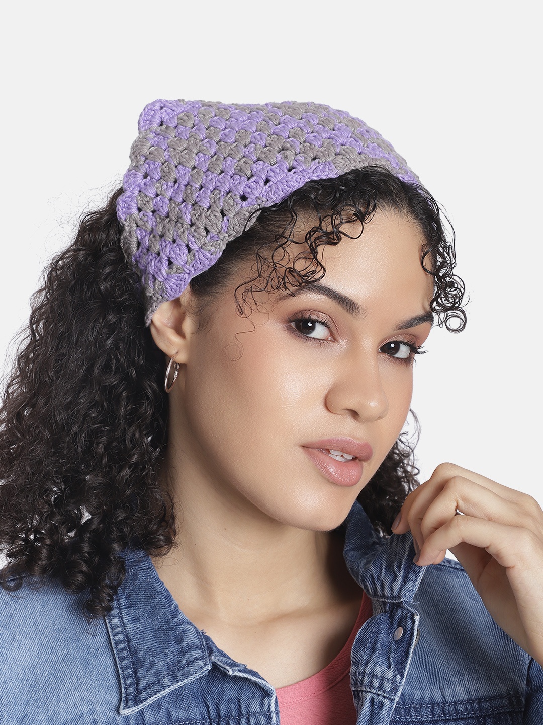 

Magic Needles Women Self Design Bandana Headband, Purple