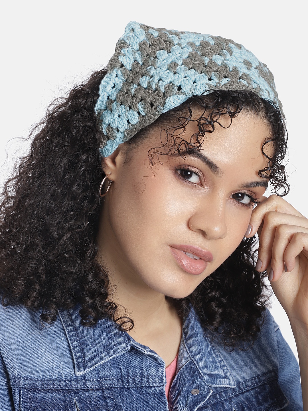

Magic Needles Women Self Design Bandana Headband, Blue