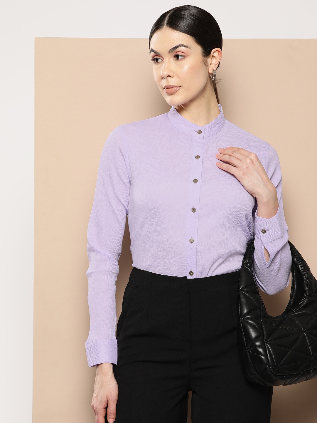 

Chemistry Women Textured Standard Opaque Formal Shirt, Lavender