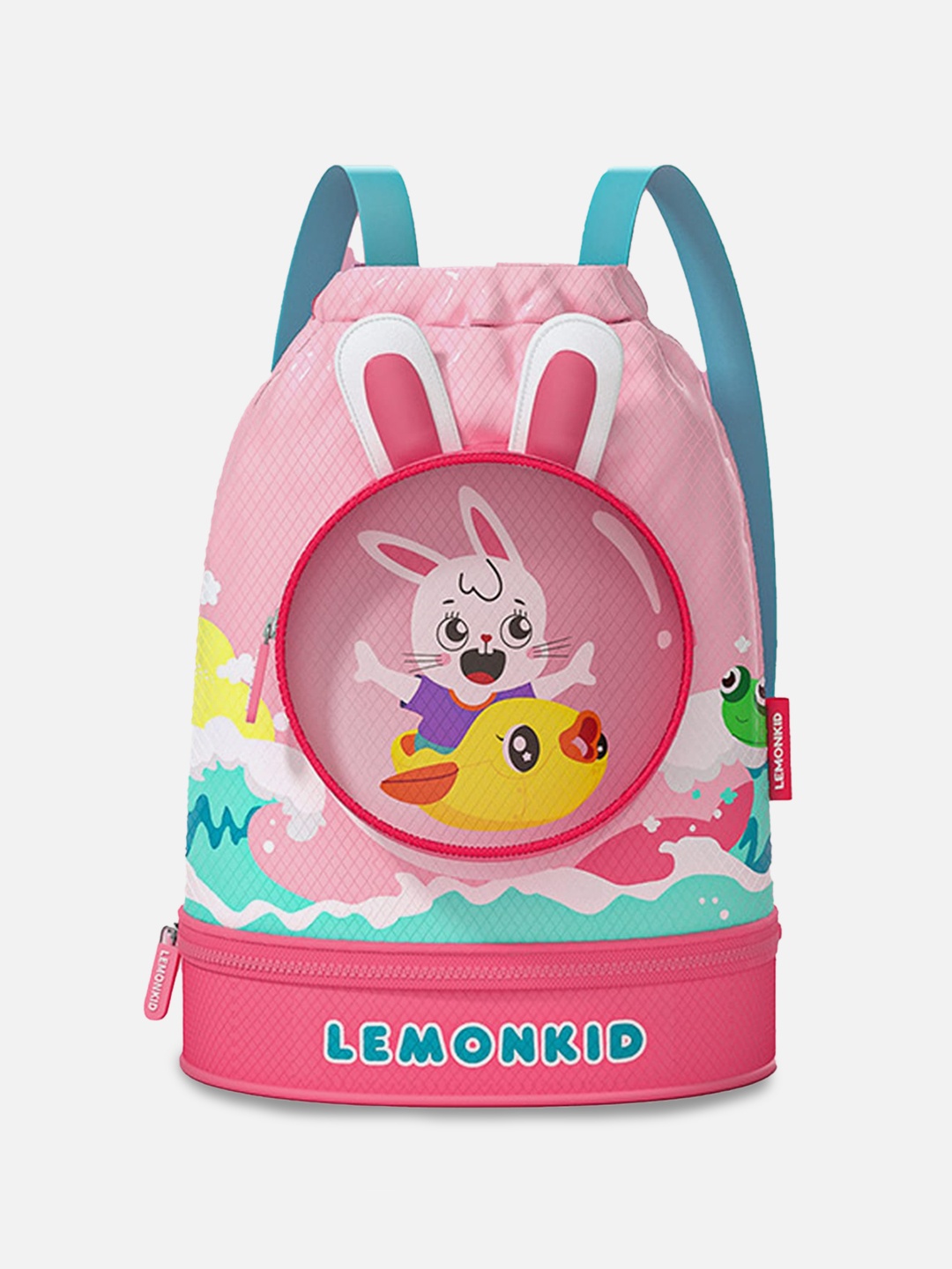 

Little Surprise Box LLP Kids Printed Bunny ears Water Proof Swim Bag, Pink