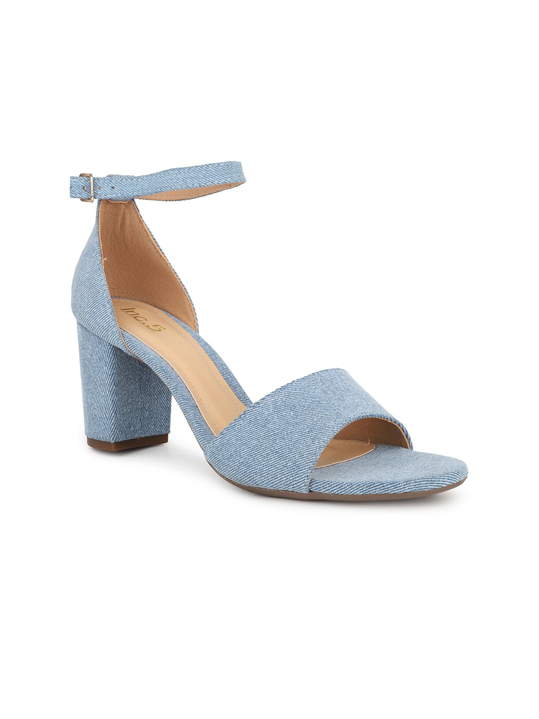 

Inc 5 Textured Open Toe Block Heels, Blue