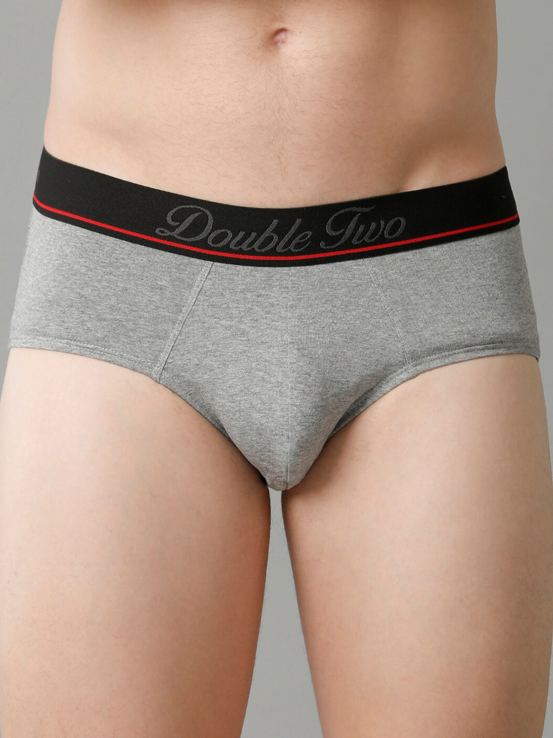 

Double Two Mid-Rise Basic Briefs DTMBR0003-1-S, Grey