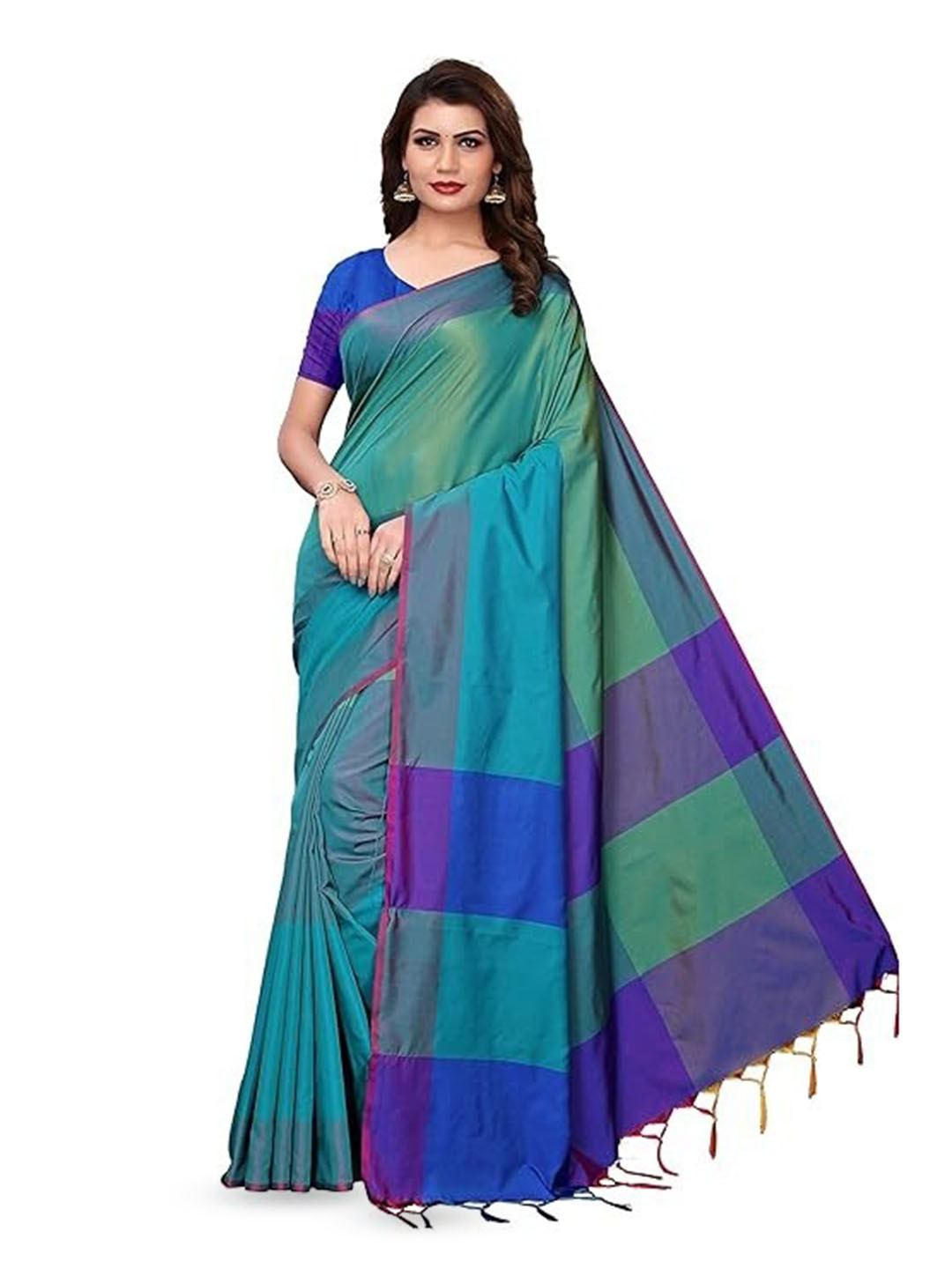 

KALINI Kanjeevaram Saree, Teal