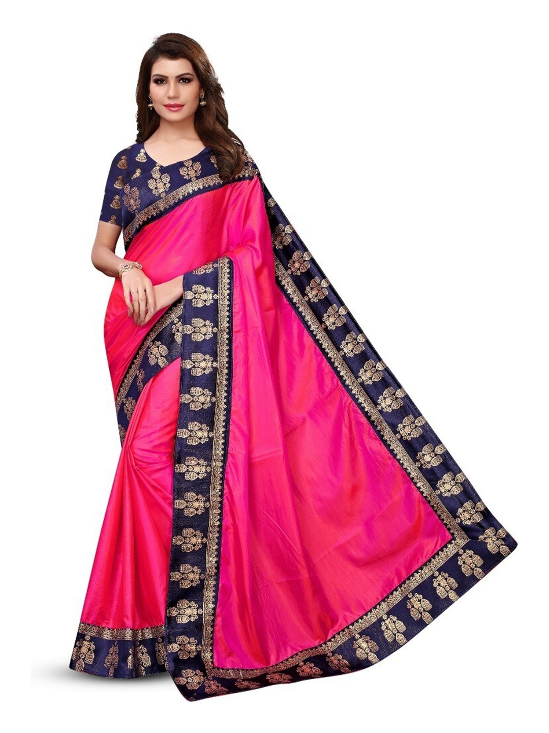 

KALINI Zari Woven Design Kanjeevaram Saree, Pink