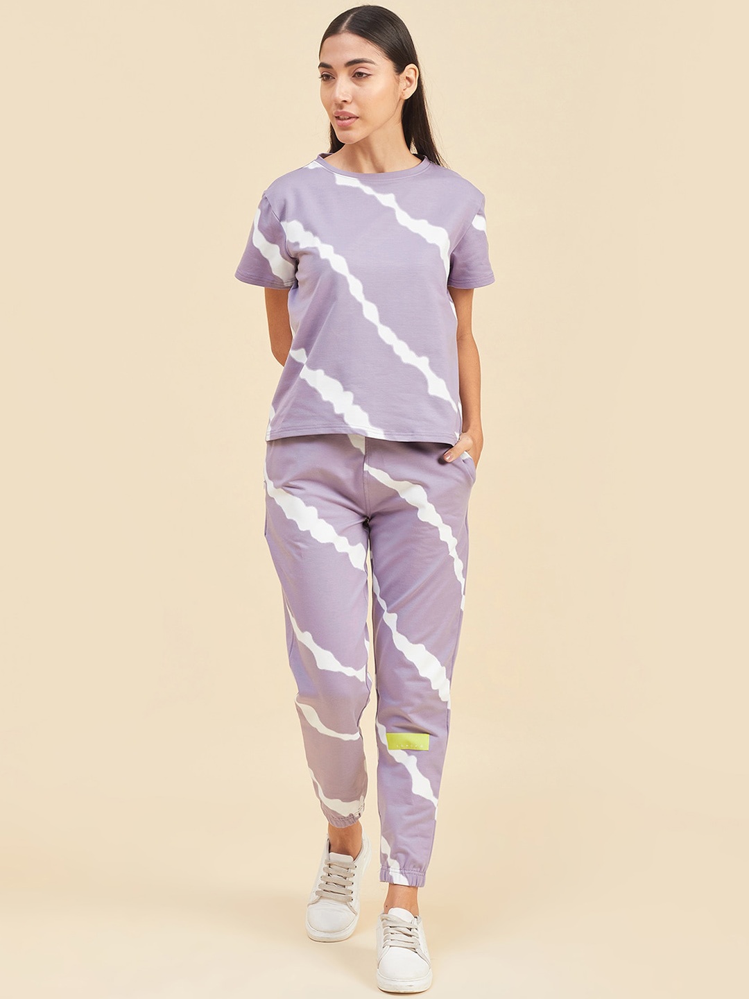 

Sweet Dreams Abstract Printed T-shirt & Joggers, Lavender
