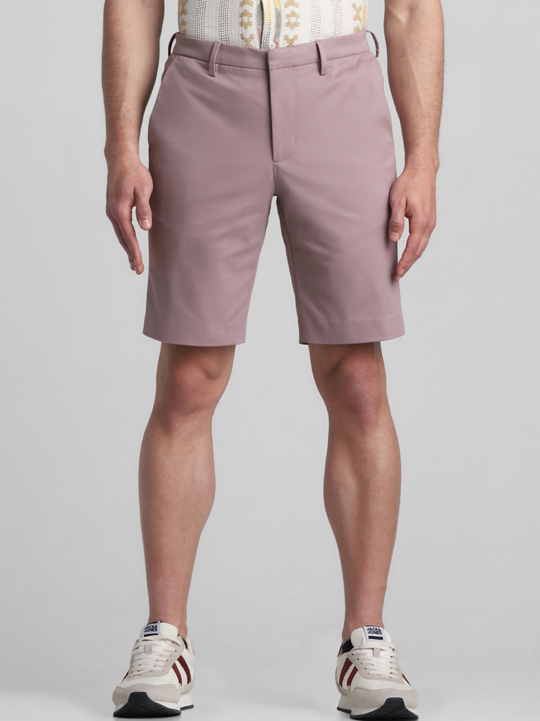 

Jack & Jones Men Slim Fit Low-Rise Chino Shorts, Pink