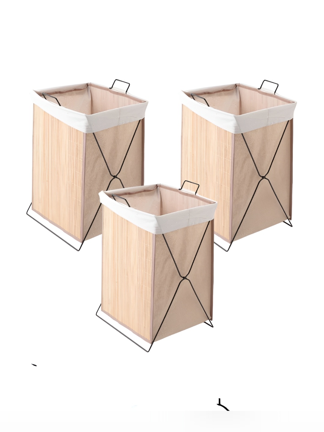 

The Better Home Brown 3 Pieces Foldable Laundry Basket/Bag