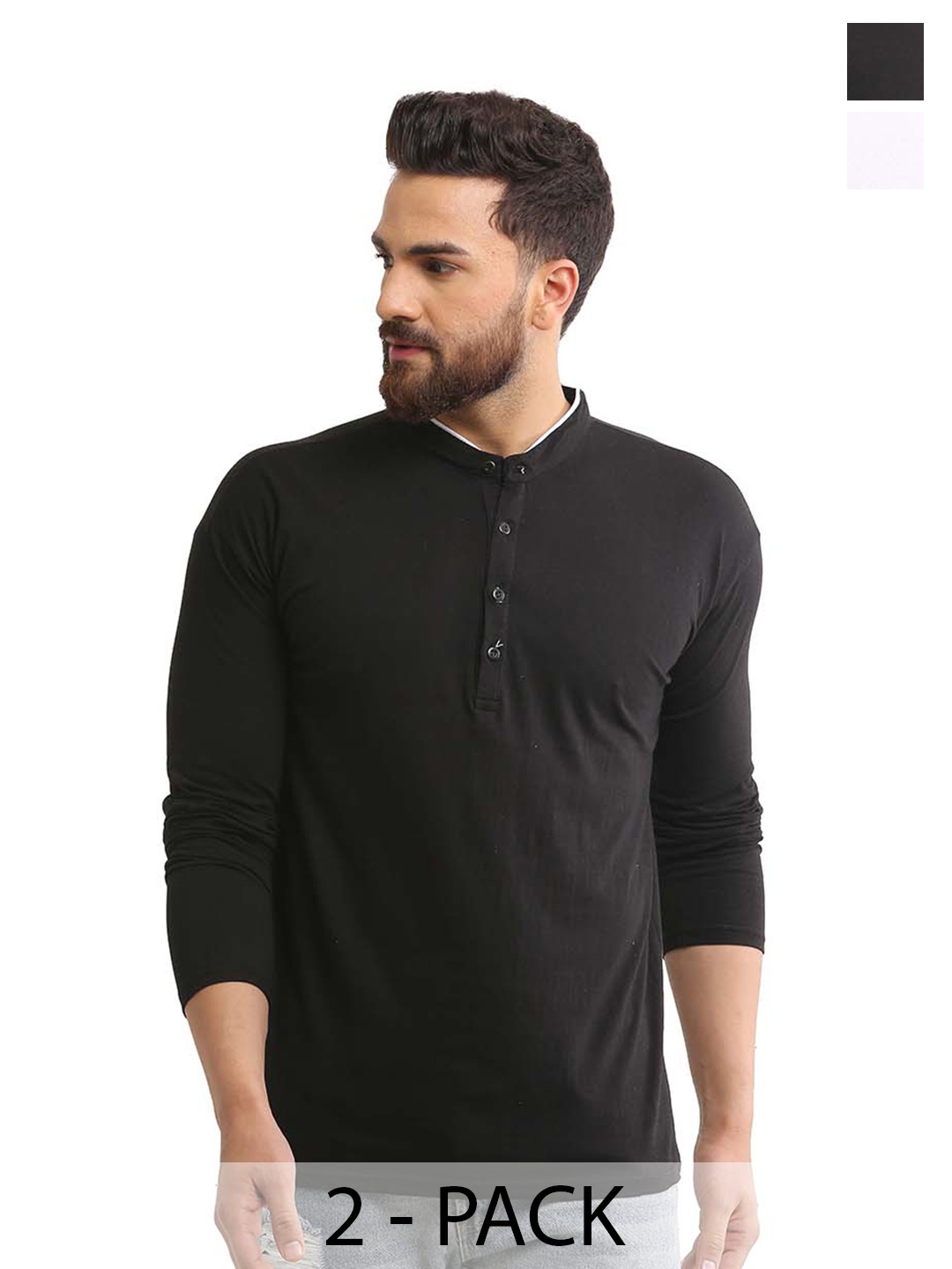 

BAESD Men 2 Polo Collar Pockets T-shirt, Multi