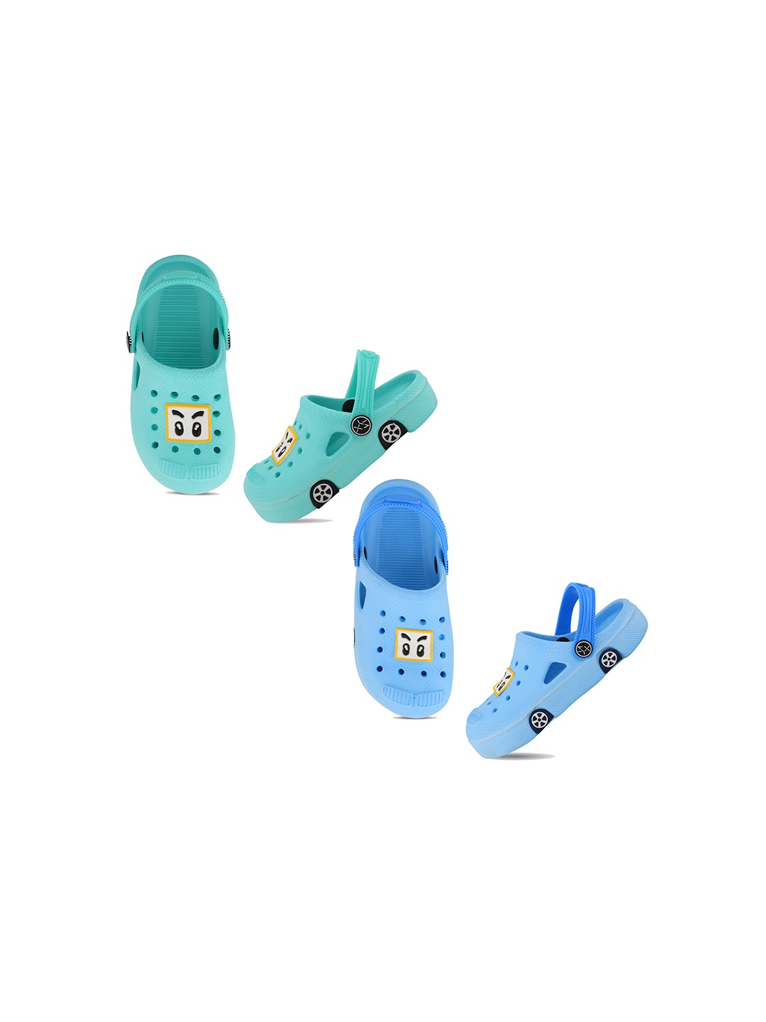 

Smartots Kids Set Of 2 Self Design Croslite Clogs, Green