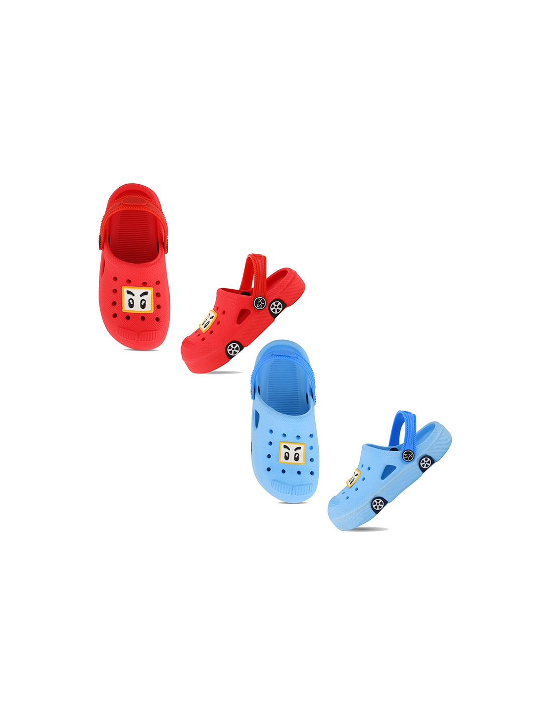 

Smartots Kids Set Of 2 Self Design Croslite Clogs, Red