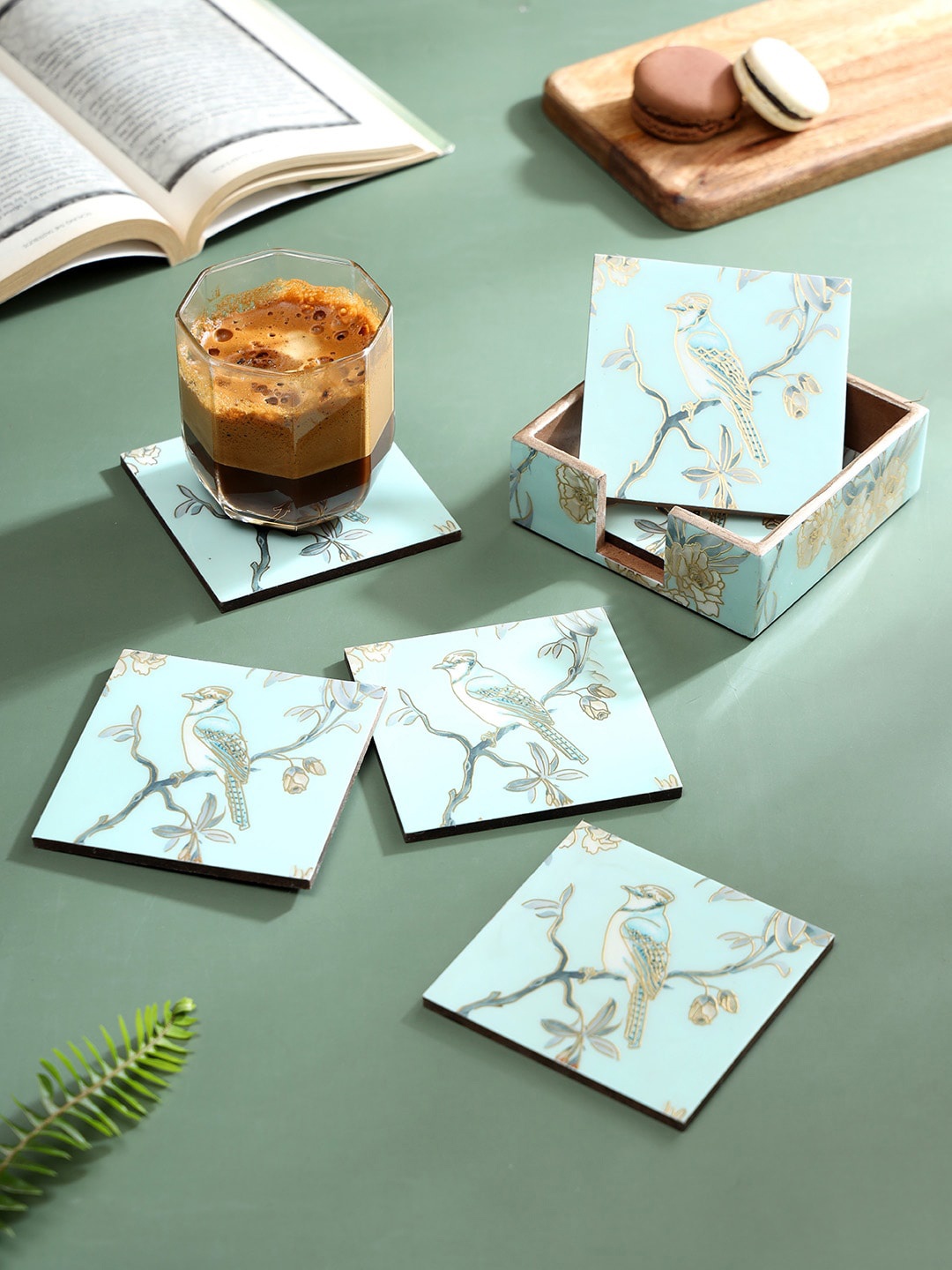 

DULI Blue 6 Pieces Printed Enamel Coasters