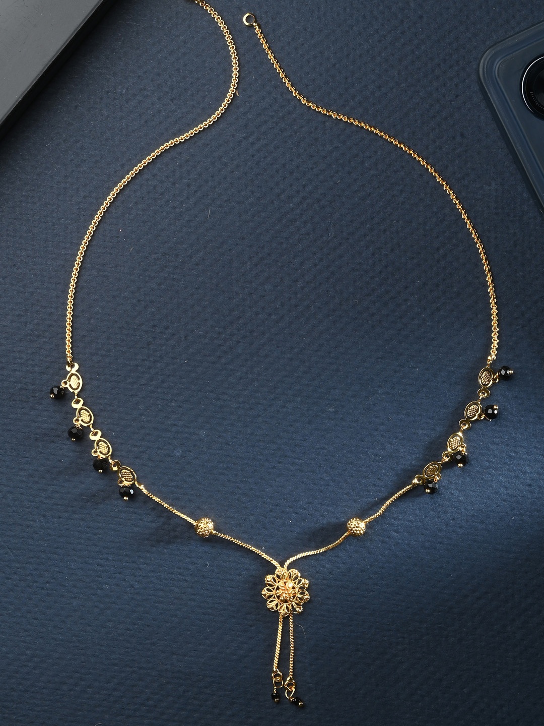 

AanyaCentric Gold Plated Mangalsutra & Finger Ring