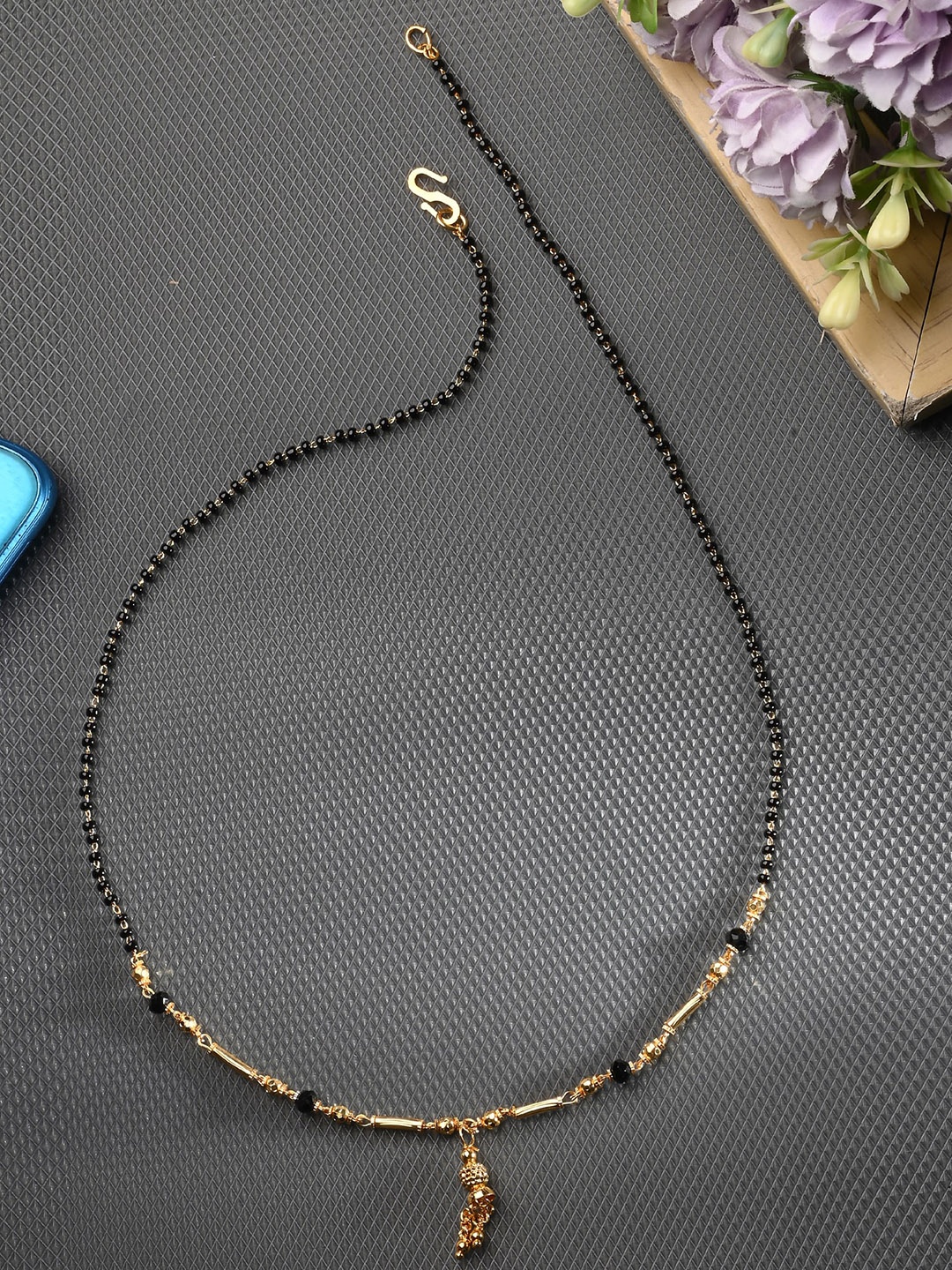 

AanyaCentric Gold-Plated Mangalsutra with Earrings Set