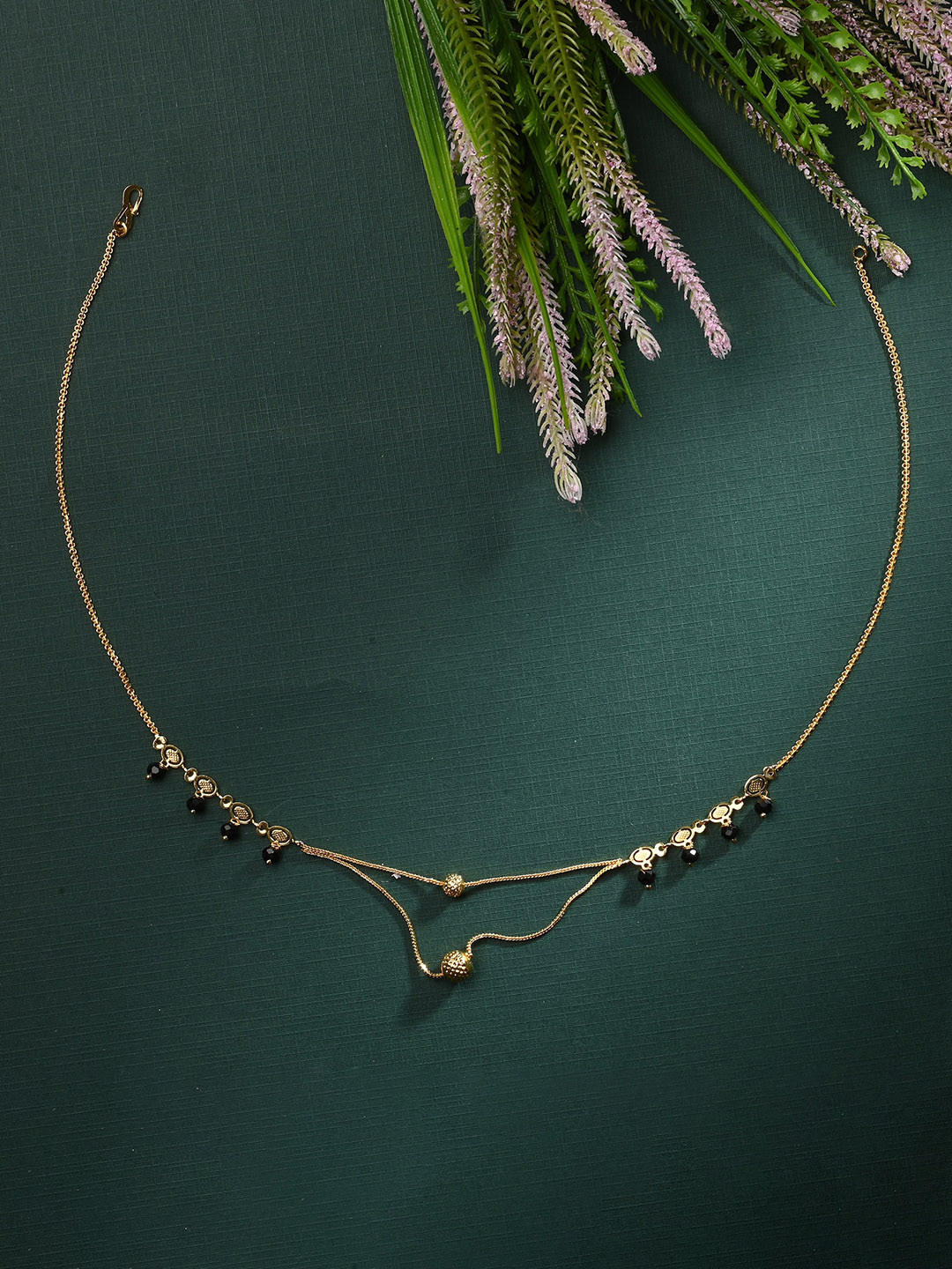 

AanyaCentric Gold Plated Mangalsutra with Earrings