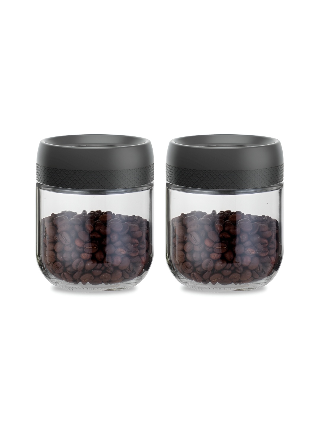 

Red Butler Transparent & Black 2 Pieces Magnifying Glass Jars 350 ml Each