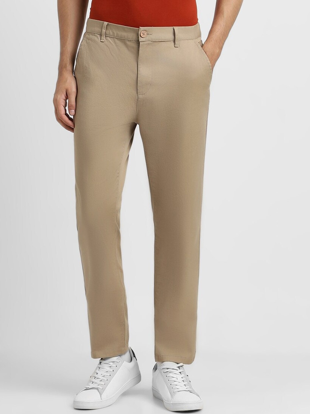 

FOREVER 21 Men Mid-Rise Trousers, Brown