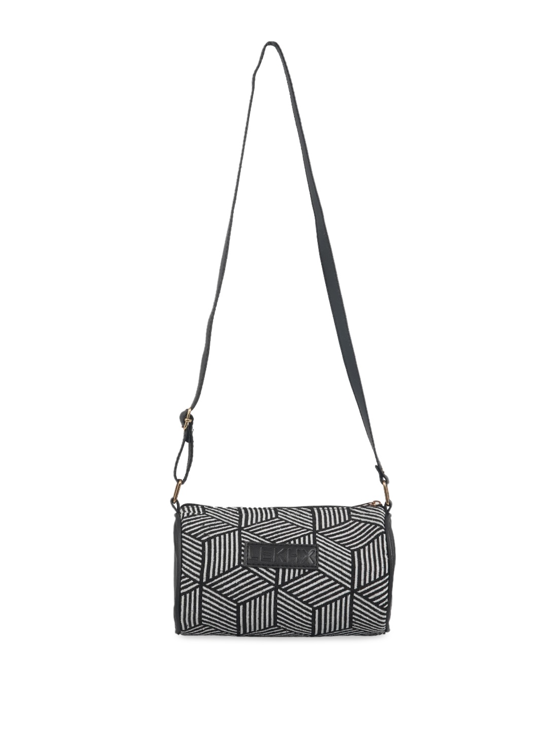 

LEKHX Geometric Structured Sling Bag, White