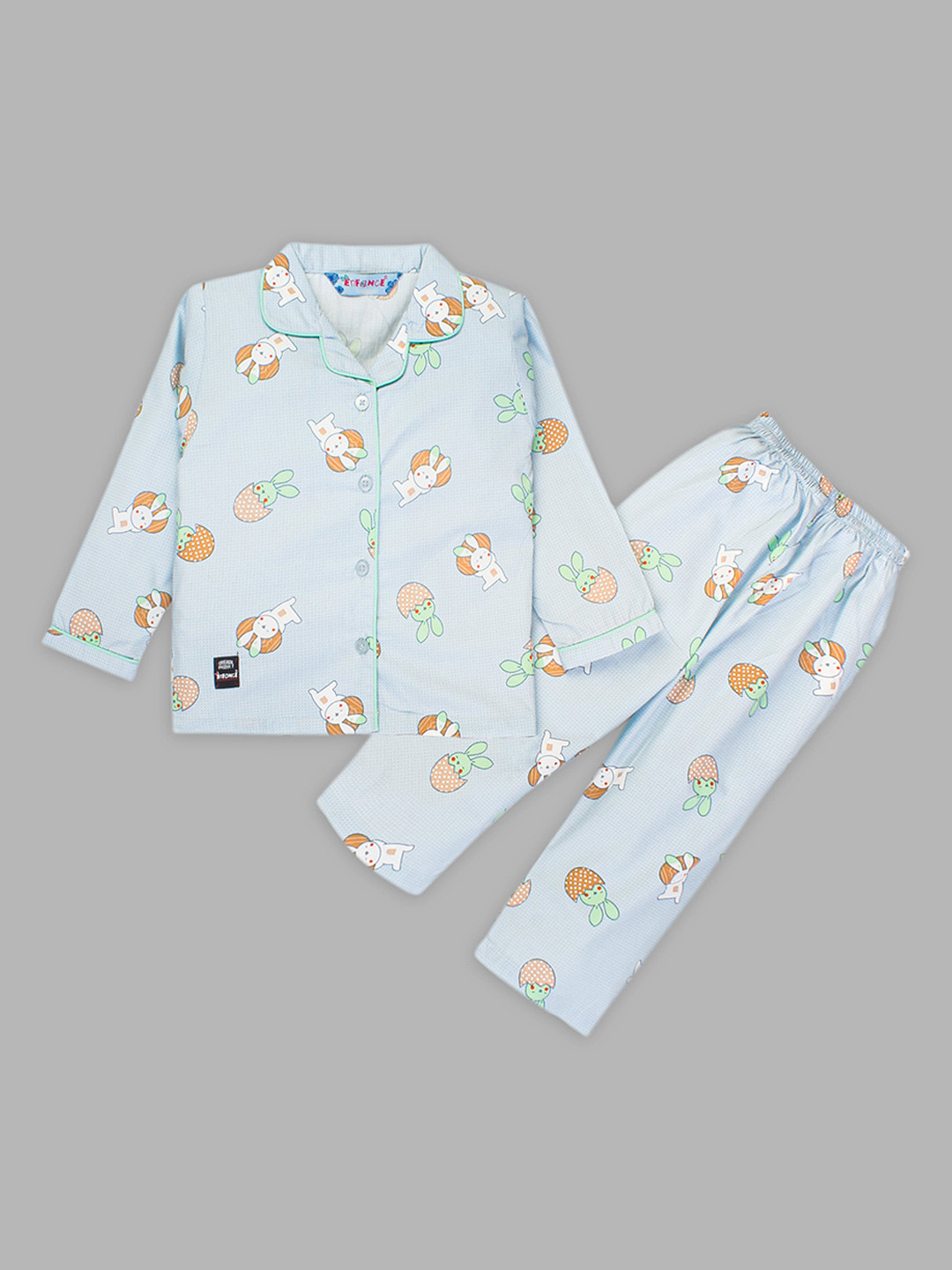 

Enfance Kids Graphic Printed Pure Cotton Shirt With Pyjamas, Blue