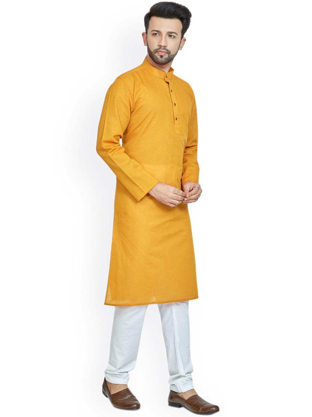 

Anouk Pure Cotton Solid Kurta, Yellow