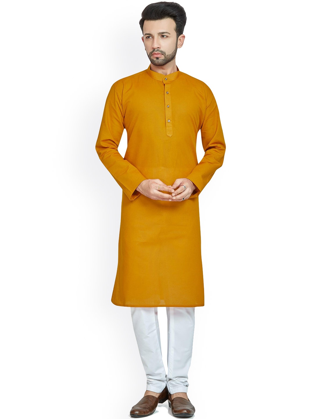 

Anouk Pure Cotton Solid Kurta, Yellow