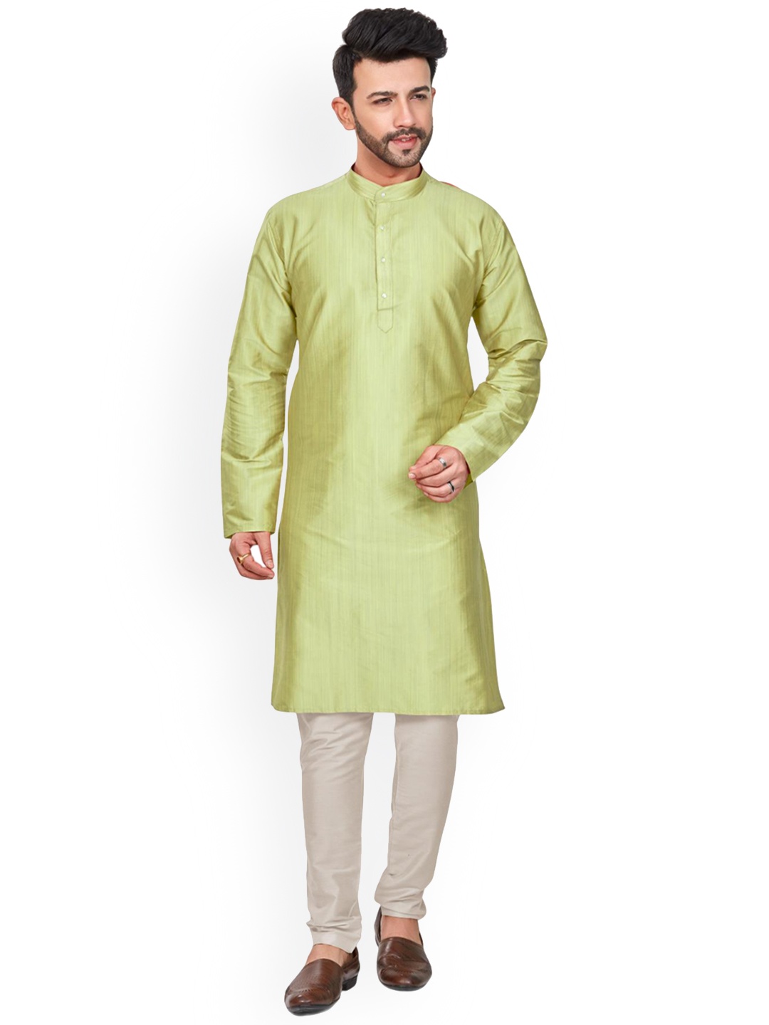 

Anouk Mandarin Collar Straight Kurta, Green