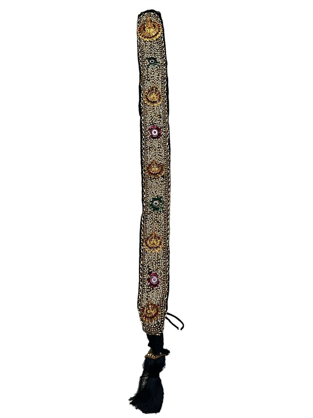 

FIMBUL Women Bharatanatyam Poola Jadalu Kunjalam Billalu Set, Gold