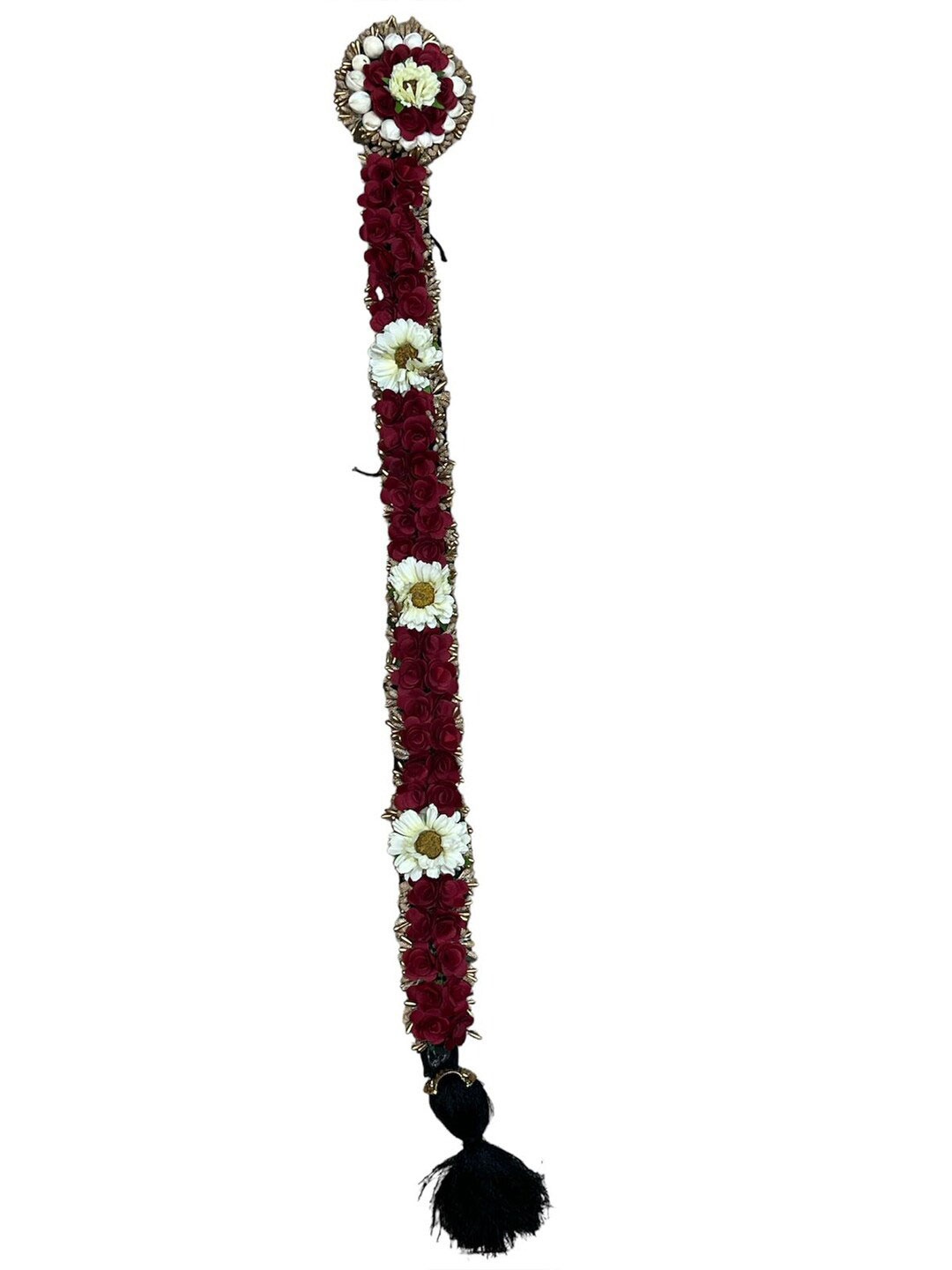 

FIMBUL Women Bharatanatyam Poola Jadalu Kunjalam Billalu Set, Red