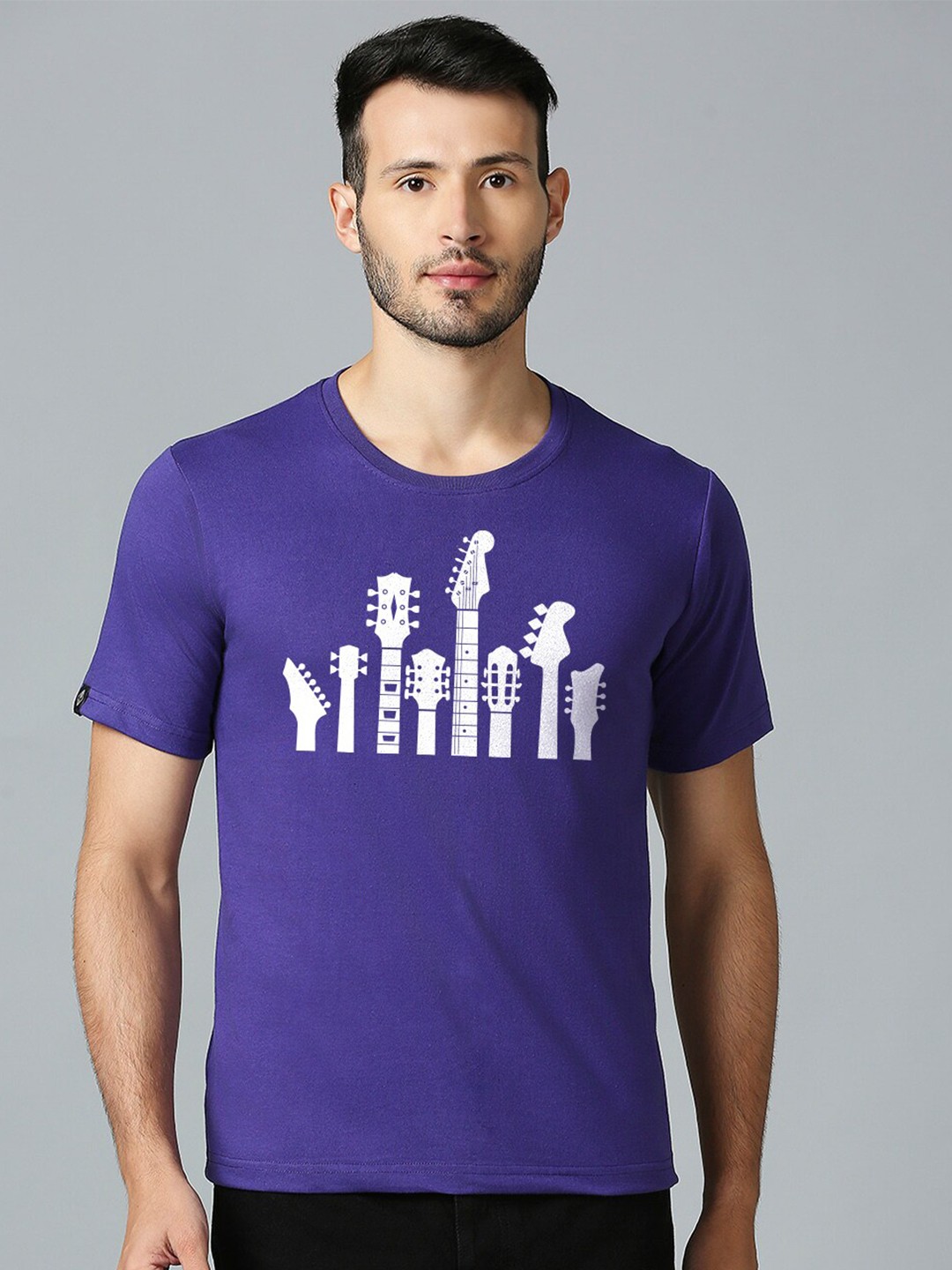 

MOD ECRU Unisex Graphic Printed Cotton T-Shirt, Purple