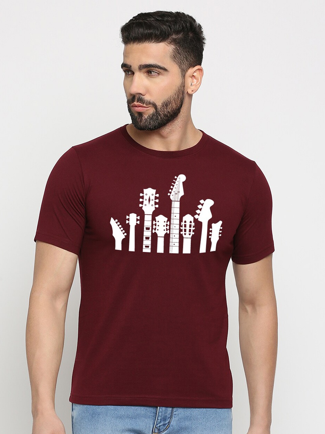 

MOD ECRU Unisex Graphic Printed Cotton T-Shirt, Maroon