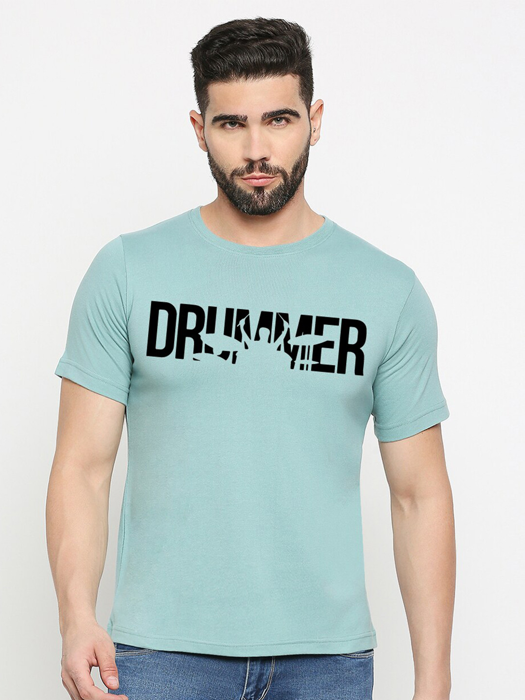 

MOD ECRU Unisex Typography Printed Cotton T-Shirt, Green