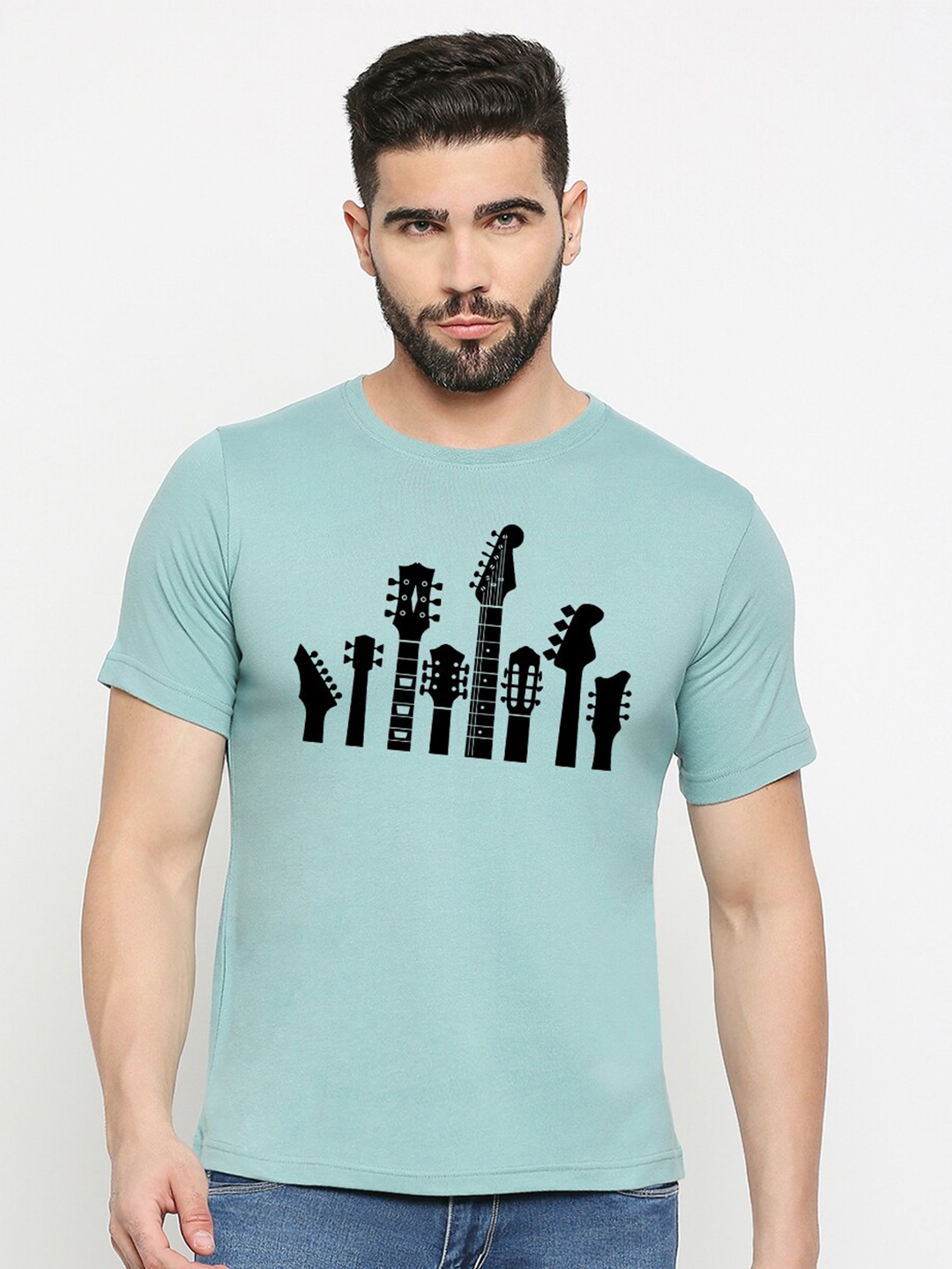 

MOD ECRU Unisex Graphic Printed Cotton T-Shirt, Green