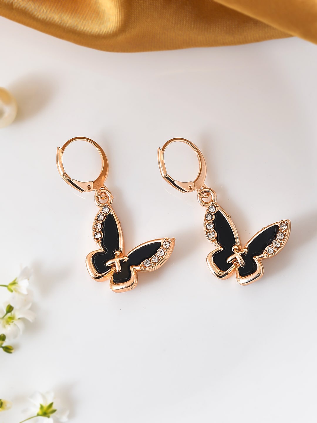 

Silvermerc Designs Rose Gold Plated Butterfly Shaped Drop Earrings