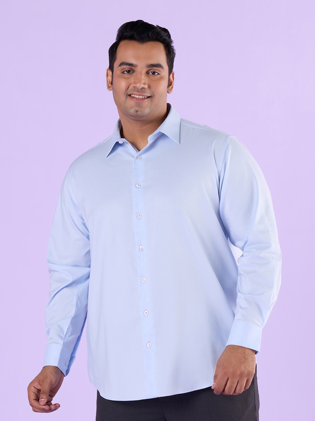 

Big Hello - The Plus Life Supima Cotton Casual Shirt, Blue