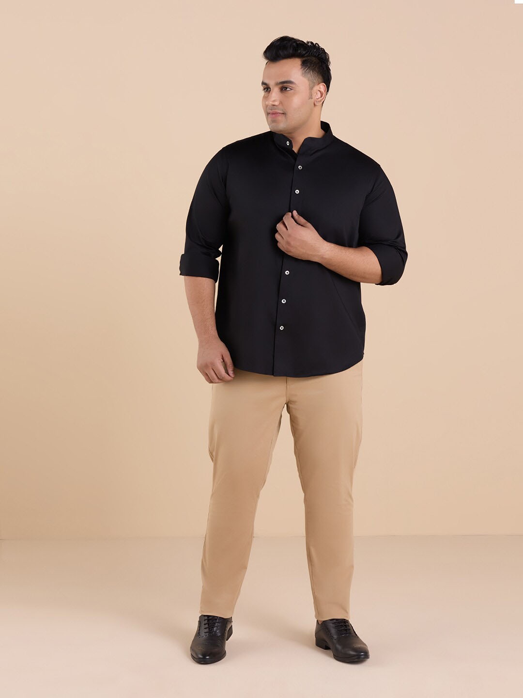 

Big Hello - The Plus Life Satin Casual Shirt, Black