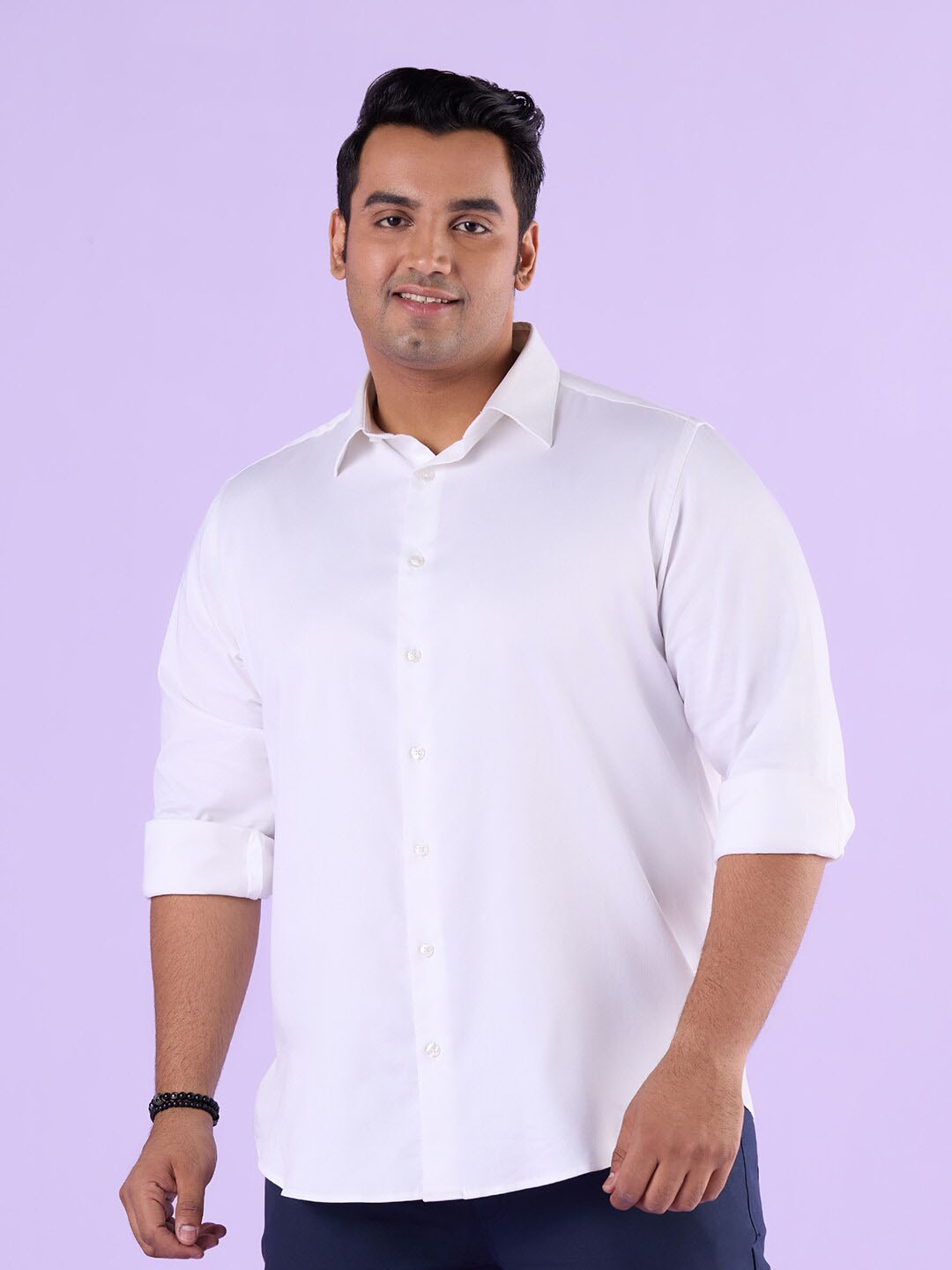

Big Hello - The Plus Life Long Sleeves Supima Cotton Casual Shirt, White