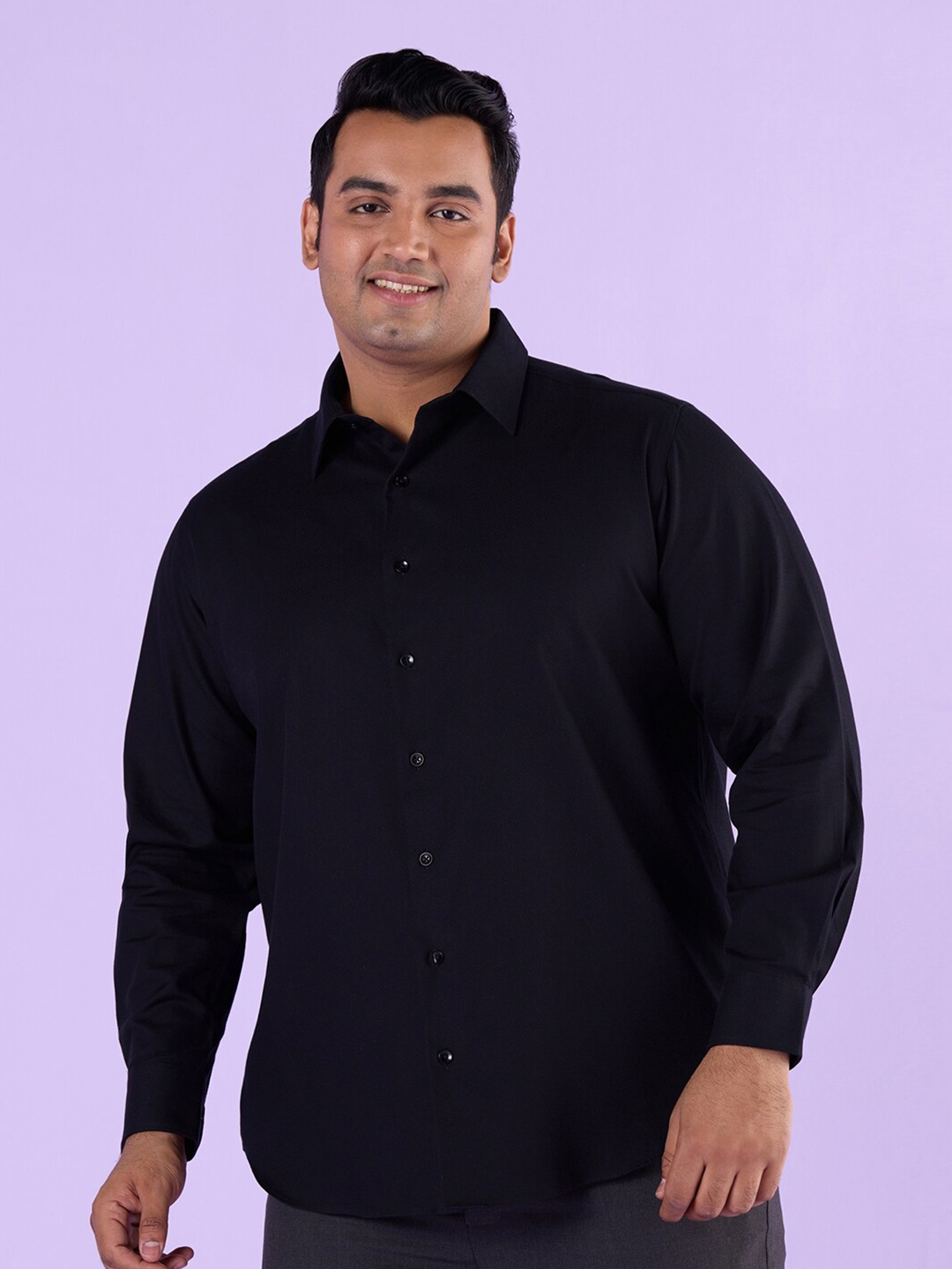 

Big Hello - The Plus Life Long Sleeves Supima Cotton Casual Shirt, Black