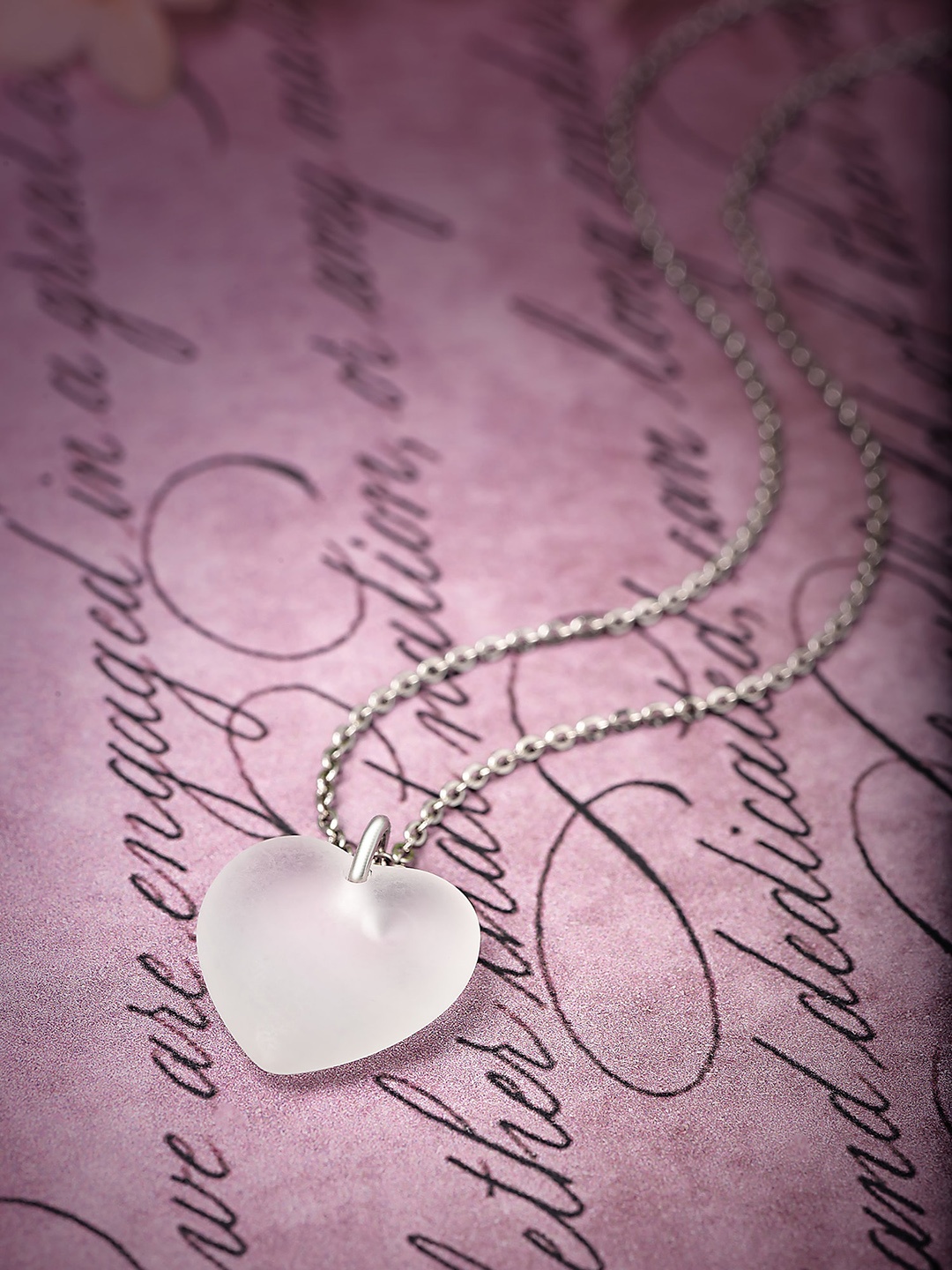 

SILBERRY 925 Sterling Silver Rhodium-Plated Heart Shaped Pendants with Chains